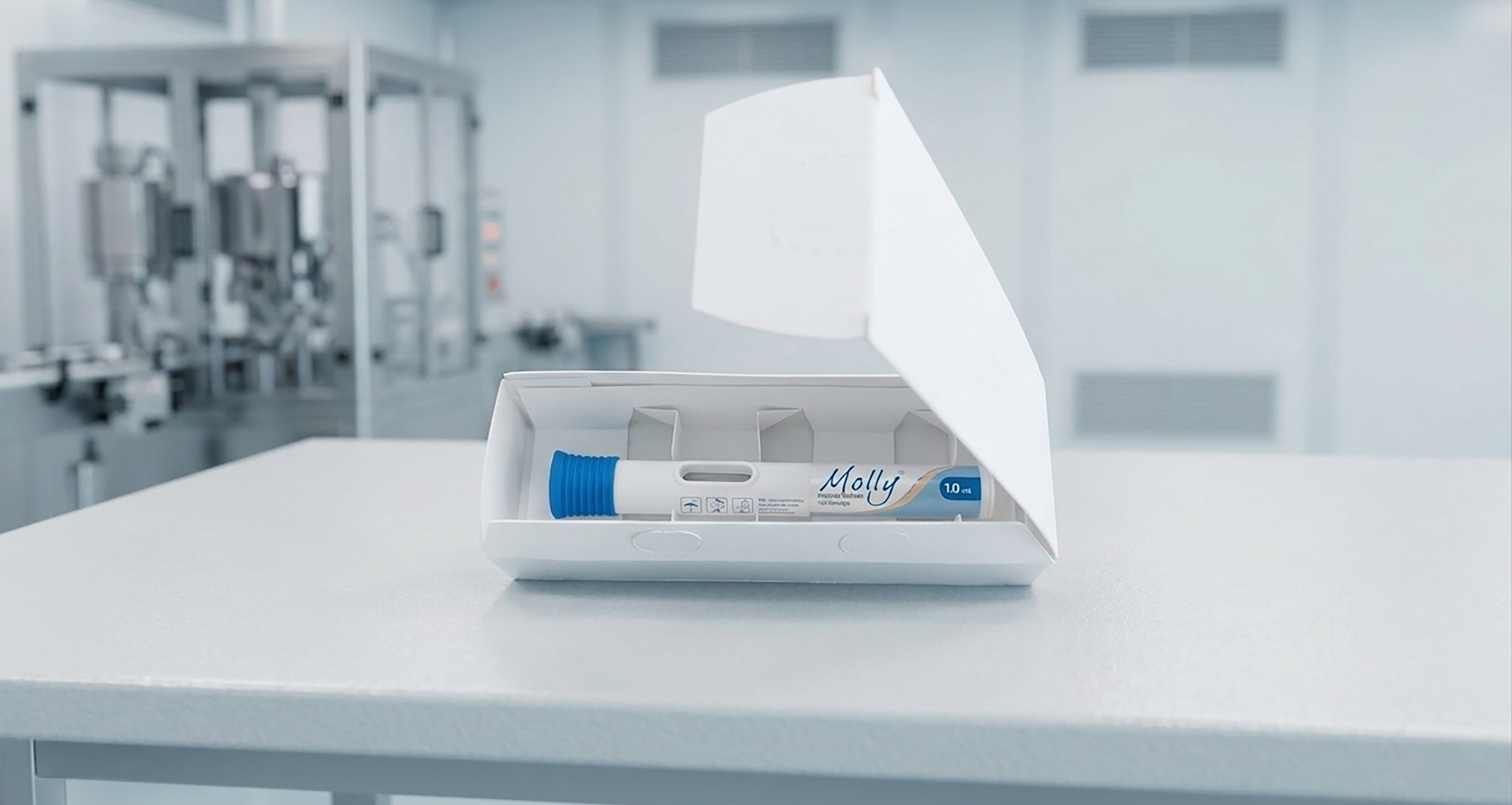 Folding carton for an injector
