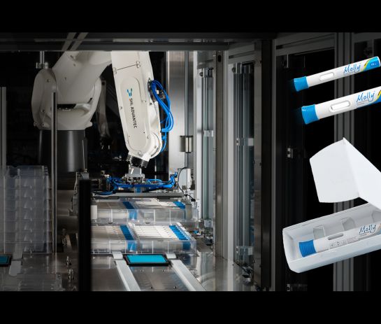 Autoinjektor Roboter und Blisterbefüllung