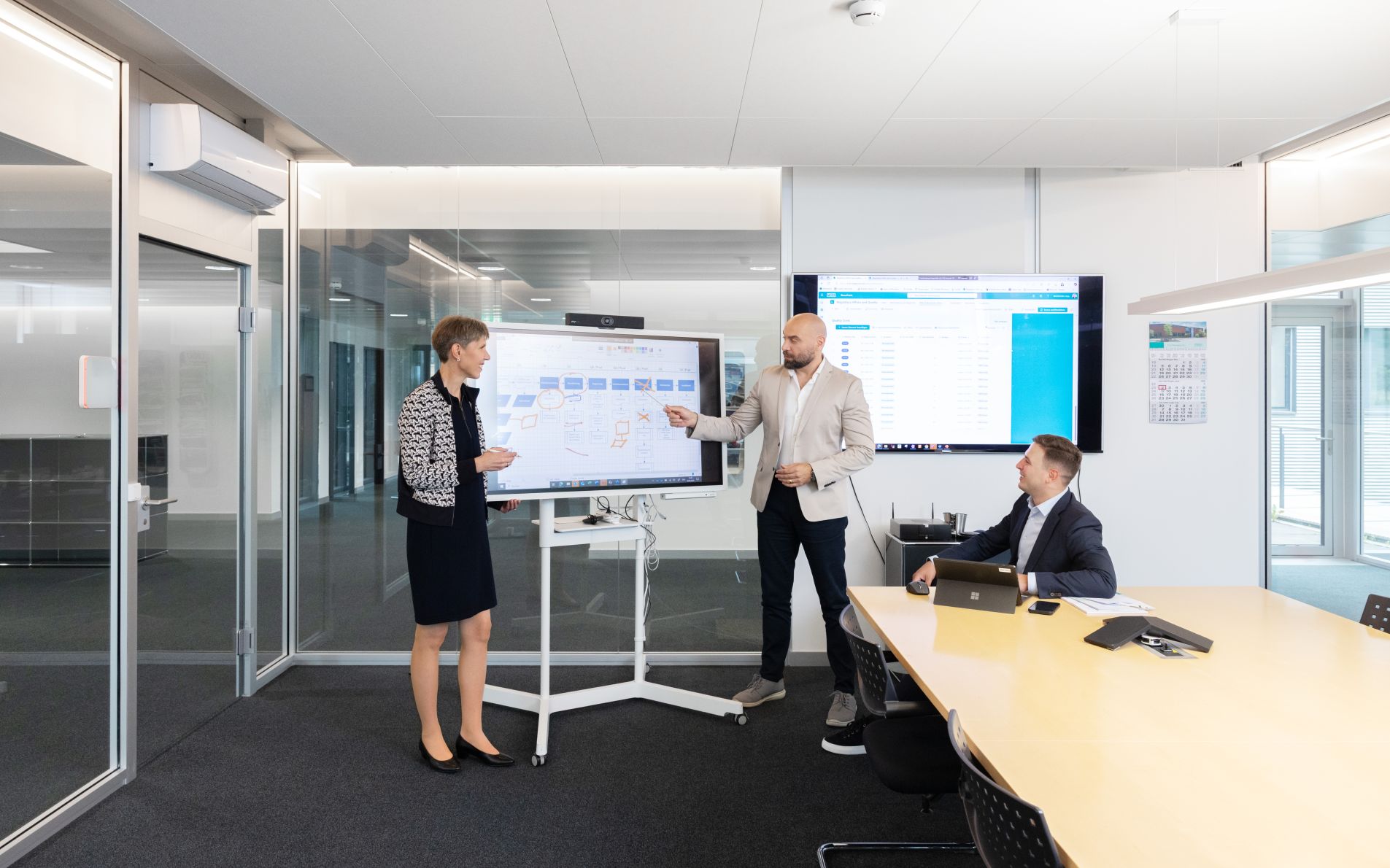 Discussion at whiteboard